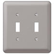 Amerelle Devon Brushed Nickel 2 gang Steel Toggle Wall Plate 1 pk