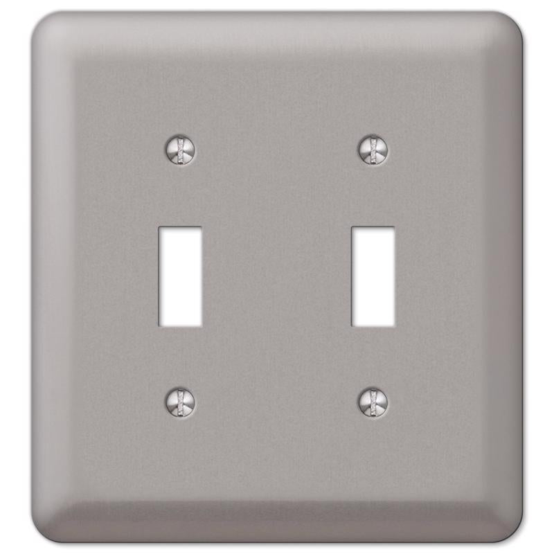 Amerelle Devon Brushed Nickel 2 gang Steel Toggle Wall Plate 1 pk