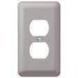 Amerelle Devon Brushed Nickel Pewter 1 gang Steel Duplex Wall Plate 1 pk