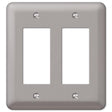 Amerelle Devon Brushed Nickel 2 gang Steel Decorator Wall Plate 1 pk