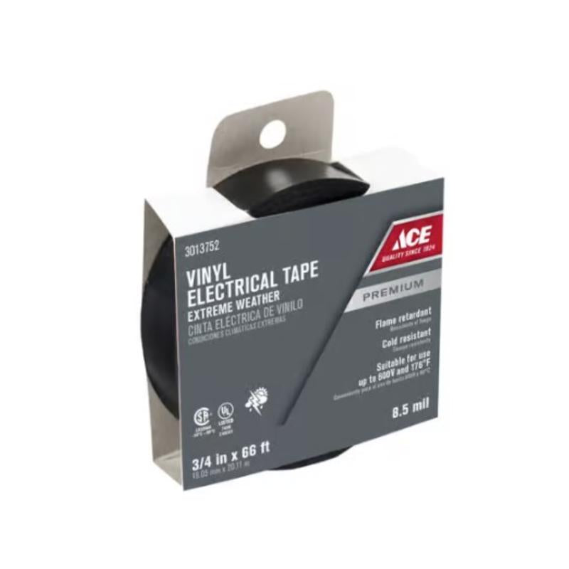 Ace 3/4 in. W X 66 ft. L Black Vinyl All Weather Tape