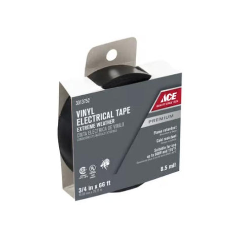Ace 3/4 in. W X 66 ft. L Black Vinyl All Weather Tape