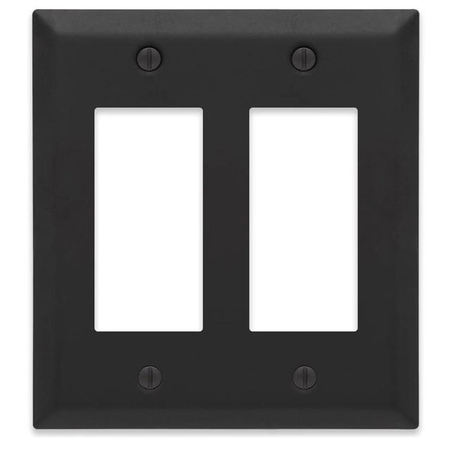 Amerelle Century Matte Black 2 gang Steel Wall Plate 1 pk