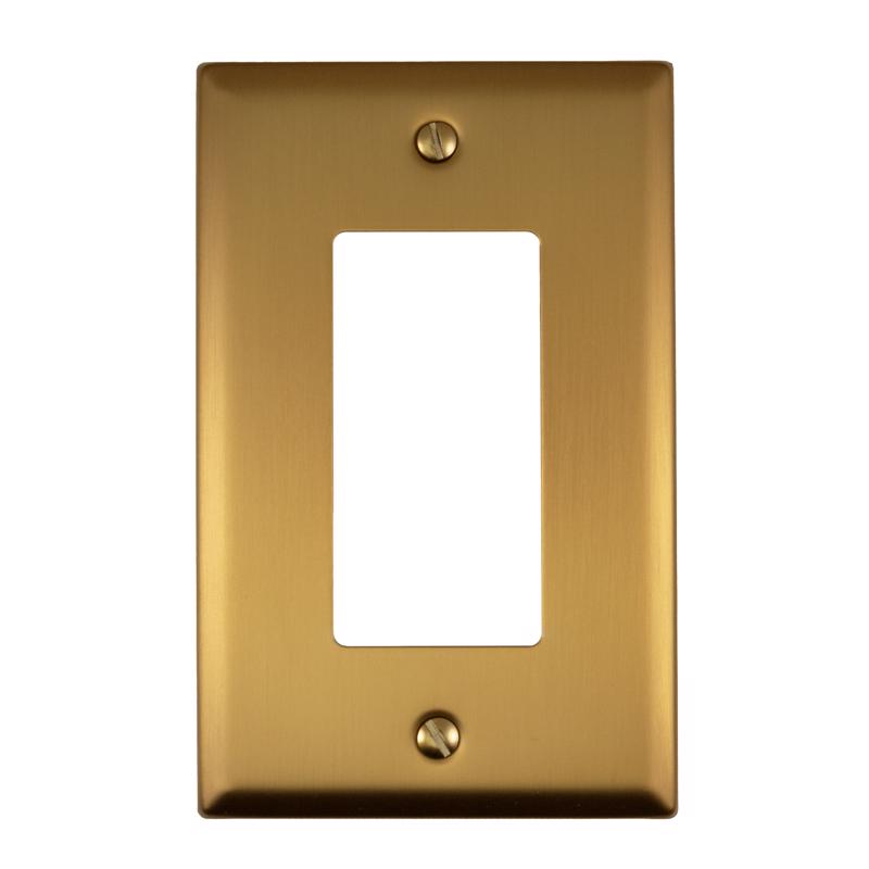 Amerelle Oxford Brushed Gold 1 gang Stamped Steel Decorator Wall Plate 1 pk