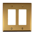 Amerelle Oxford Brushed Gold 2 gang Stamped Steel Decorator Wall Plate 1 pk
