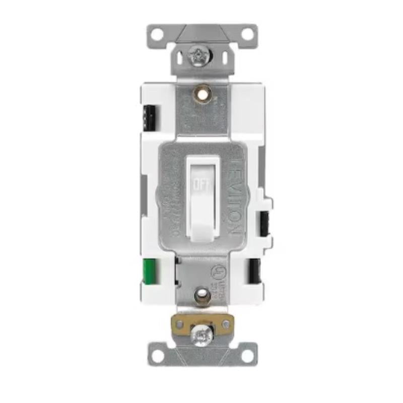 Leviton Lever Edge 20 amps Toggle Switch White 1 pk