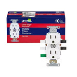 Leviton Lever Edge 125 V White Outlet 10 pk