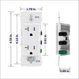 Leviton Lever Edge 20 amps 125 V White Tamper Resistant Outlet 5-20R 1 pk