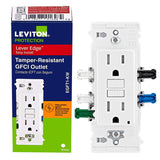 Leviton Lever Edge 125 V White GFCI Outlet 1 pk