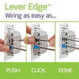 Leviton Lever Edge 125 V White GFCI Outlet 1 pk