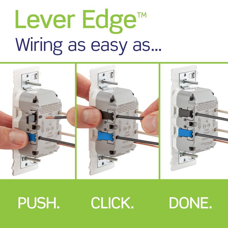 Leviton Lever Edge 15 amps 125 V White GFCI Outlet 3 pk