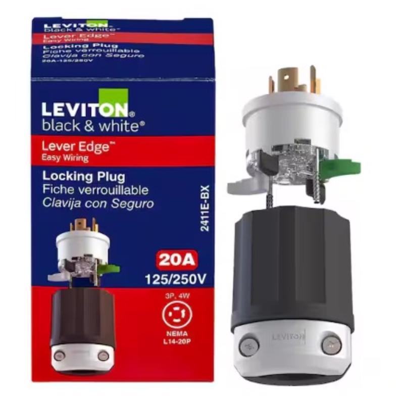 Leviton Lever Edge Commercial and Residential Plastic Locking Plug L14-20P