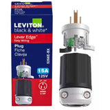 Leviton Lever Edge Commercial and Residential Plastic Straight Blade Locking Plug 5-15P