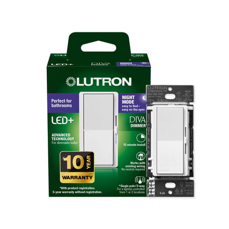 Lutron White 150 W 3-Way Dimmer Switch 1 pk