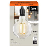 Feit G40 E26 (Medium) Filament LED Bulb Soft White 100 Watt Equivalence 1 pk