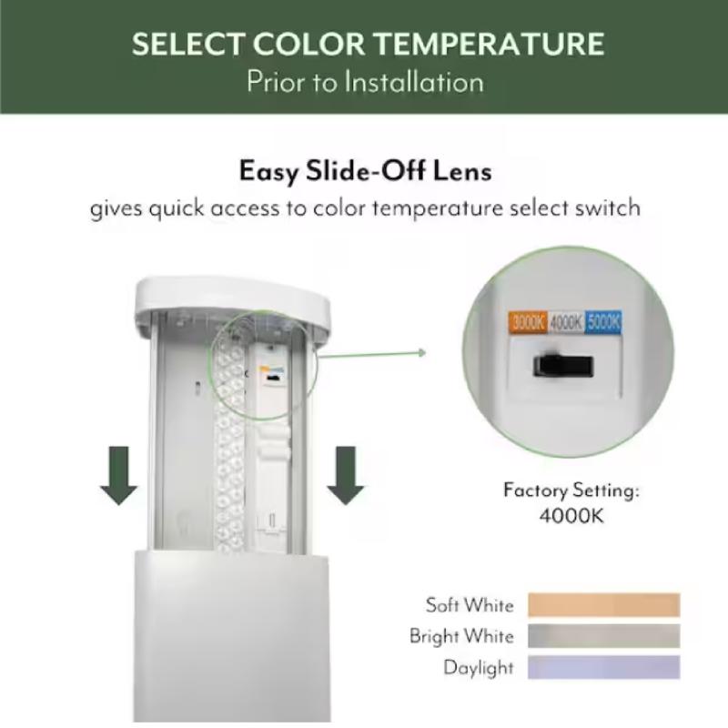 ETI 100 W 6 in. 0 lights LED Wraparound Light Fixture
