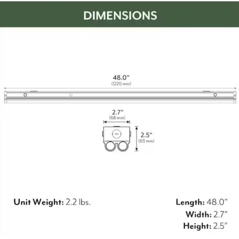 ETI 48 in. L White Hardwired LED Strip Light