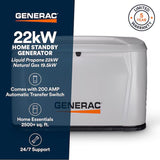 Generac 22000 kW Home Standby Generator Includes 200 amp ats