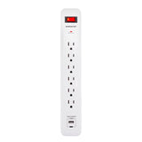 Monster Just Power It Up 3 ft. L 6 outlets Surge Protector w/USB White 1080 J