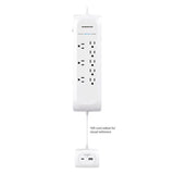 Monster Just Power It Up 4 ft. L 8 outlets Surge Protector w/USB White 1080 J