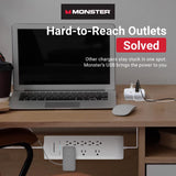 Monster Just Power It Up 4 ft. L 8 outlets Surge Protector w/USB White 1080 J
