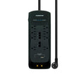 Monster Just Power It Up 6 ft. L 8 outlets Surge Protector w/USB Black 2160 J
