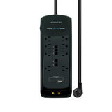 Monster Just Power It Up 6 ft. L 8 outlets Surge Protector w/USB Black 2160 J