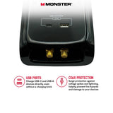 Monster Just Power It Up 6 ft. L 8 outlets Surge Protector w/USB Black 2160 J