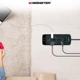 Monster Just Power It Up 6 ft. L 8 outlets Surge Protector w/USB Black 2160 J