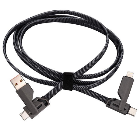 Monster Just Hook It Up USB 4-in-1 Multi-Charge & Sync Cable 4.9 ft. Black/Gray