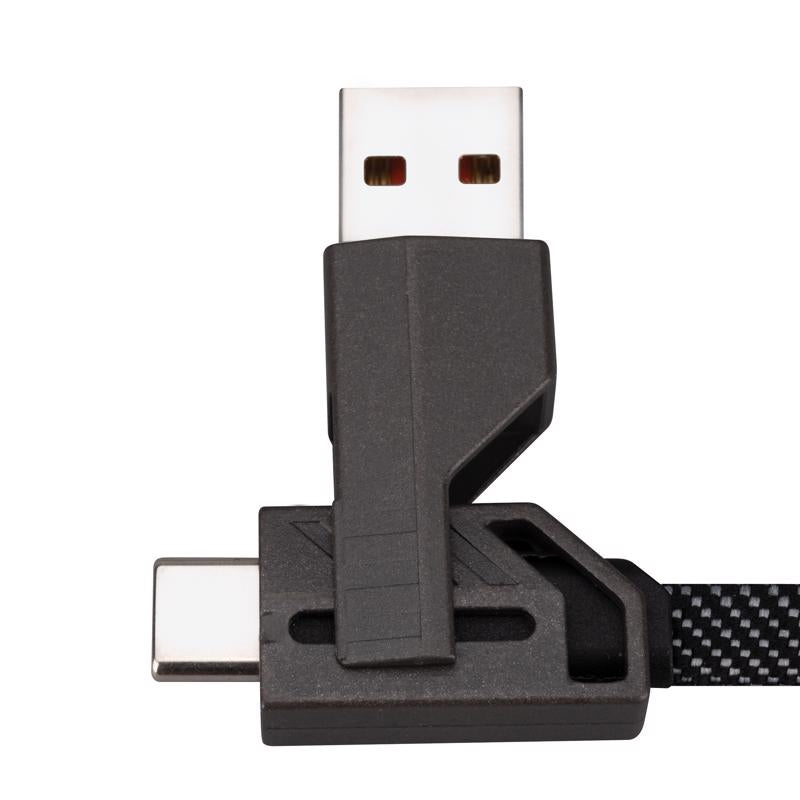 Monster Just Hook It Up USB 4-in-1 Multi-Charge & Sync Cable 4.9 ft. Black/Gray