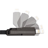Monster Just Hook It Up USB 4-in-1 Multi-Charge & Sync Cable 4.9 ft. Black/Gray