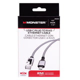 Monster Just Hook It Up 6.6 ft. L USB-C to RJ45 Ethernet Plug Cable
