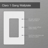 Lutron Claro White 1 gang Plastic Wall Plate 6 pk