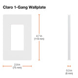 Lutron Claro White 1 gang Plastic Wall Plate 6 pk