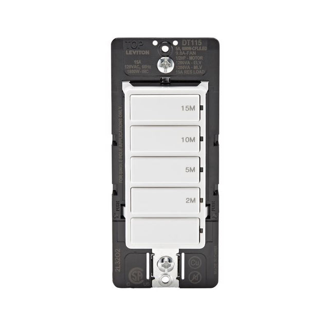 Leviton Decora Indoor Wall Switch Timer 120 V White