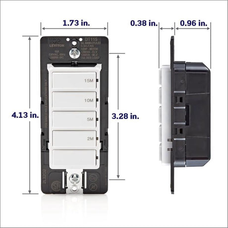 Leviton Decora Indoor Wall Switch Timer 120 V White
