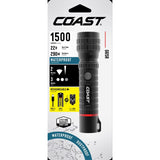 Coast 1500 lm Black LED Rechargeable Flashlight 2000mAh Battery