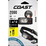 Coast WPH20R 2000 lm Black/Gray LED Head Lamp