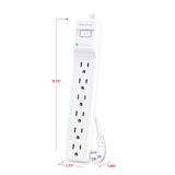CyberPower 4 ft. L 6 outlets Surge Protector White 600 J