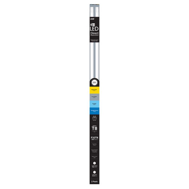 Feit Electric Linear Adjustable White 48 in. Bi-Pin T8 LED Tube 32 Watt Equivalence 2 pk