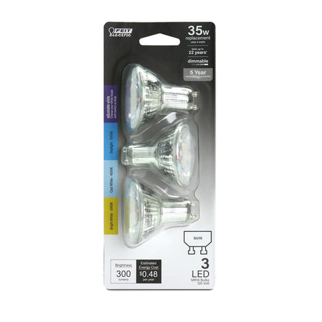Feit Electric MR16 GU10 LED Bulb Adjustable White 35 Watt Equivalence 1 pk