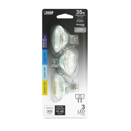 Feit Electric MR16 GU5.3 LED Bulb Adjustable White 35 Watt Equivalence 1 pk