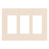 Lutron Claro Light Almond 3 gang Plastic Decorator Wall Plate 1 pk
