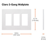 Lutron Claro Light Almond 3 gang Plastic Decorator Wall Plate 1 pk