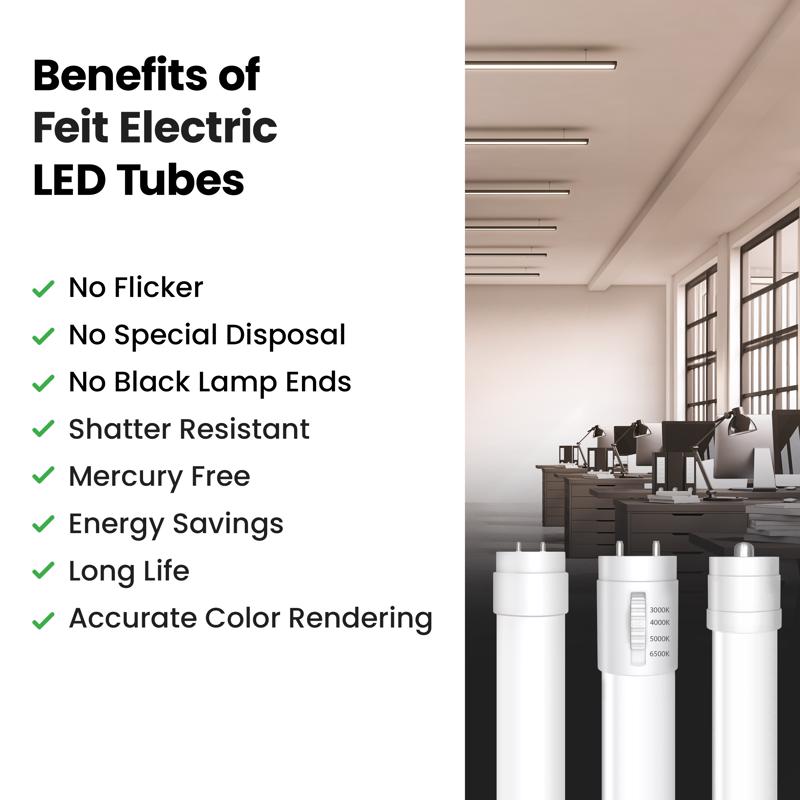 Feit Electric Linear Daylight 96 in. G13 T8 LED Tube Light 40 Watt Equivalence 2 pk