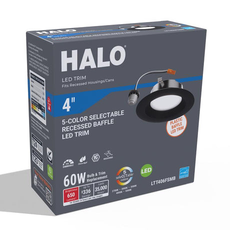 Halo Matte Black/White LED Recessed Downlight