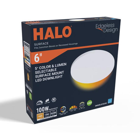 Halo 0.63 in. H X 6 in. W X 6 in. L Matte White LED Ceiling Light
