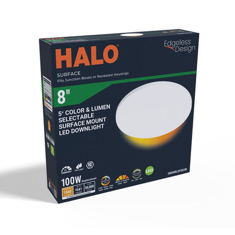Halo 0.63 in. H X 8 in. W X 8 in. L Matte White LED Ceiling Light