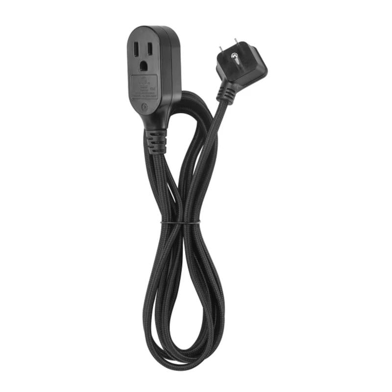Globe Electric Indoor 7 ft. L Black Extension Cord 16/3